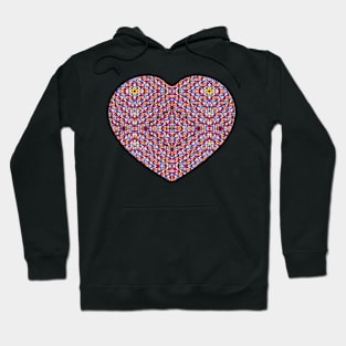 Flower Power Pattern and Heart Hoodie